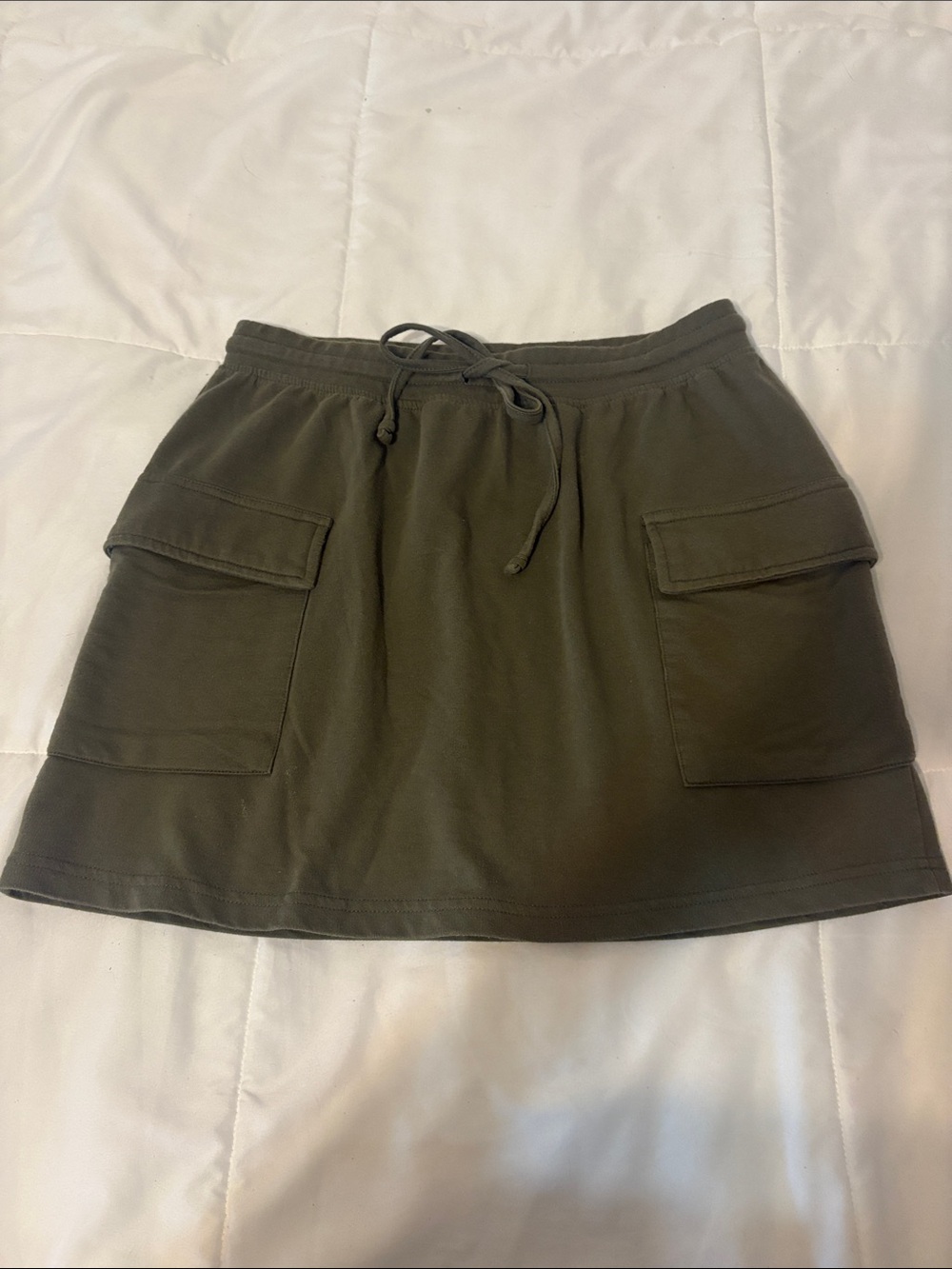 Derek Heart Olive Green Tie-Waist Cargo Mini Skirt